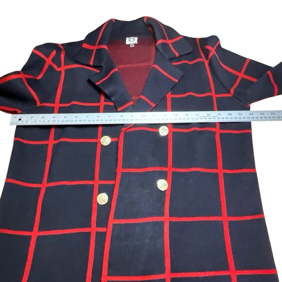 ANNE KLEIN Long Line Open Front Coatigan Cardigan Sweater Blazer Button Detail - Picture 6 of 10